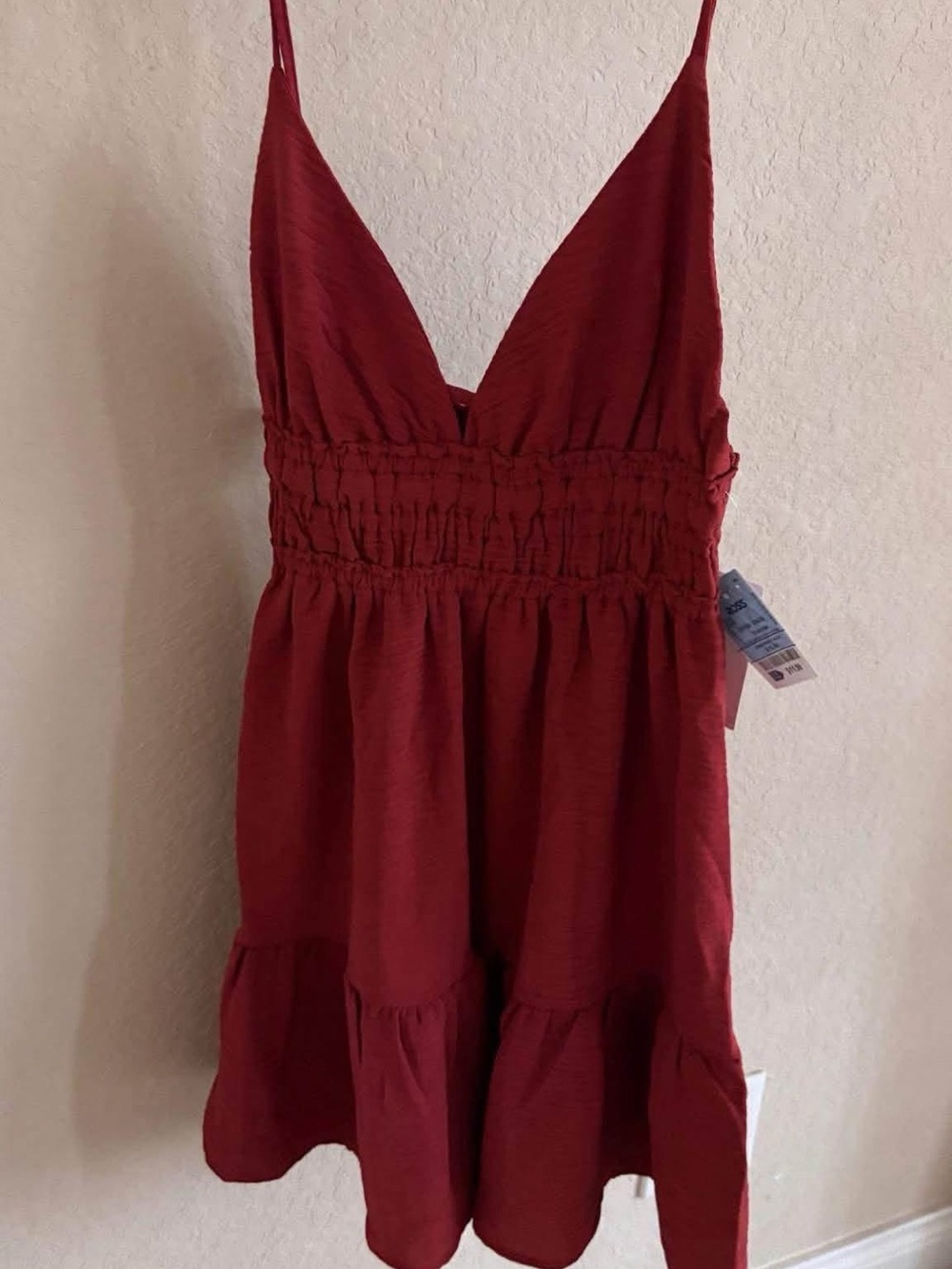 NWT BURNT ORANGE Spaghetti Strap Smocked Waist Sundress